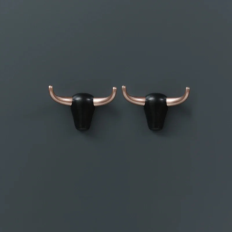 Bull Head Wall Hook Clothes Coat Hat Hanging Racks Kitchen ABS Key Hanging Hook Hanger Decorative