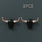 Bull Head Wall Hook Clothes Coat Hat Hanging Racks Kitchen ABS Key Hanging Hook Hanger Decorative