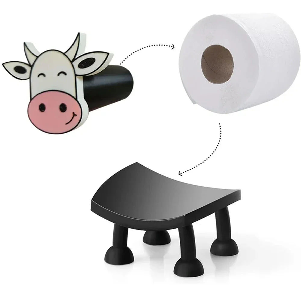 Cow Black Sheep Toilet Roll Holder Funny Toilet Paper Bathroom 3D Printed Loo Roll Holder Hilarious Tissue Paper Roll Storage