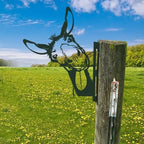 Garden Fence Decoration Home Decor Metal Peeping Cow Backyard Hang Artwork Animal Theme Funny Welcome Sign for Home Park