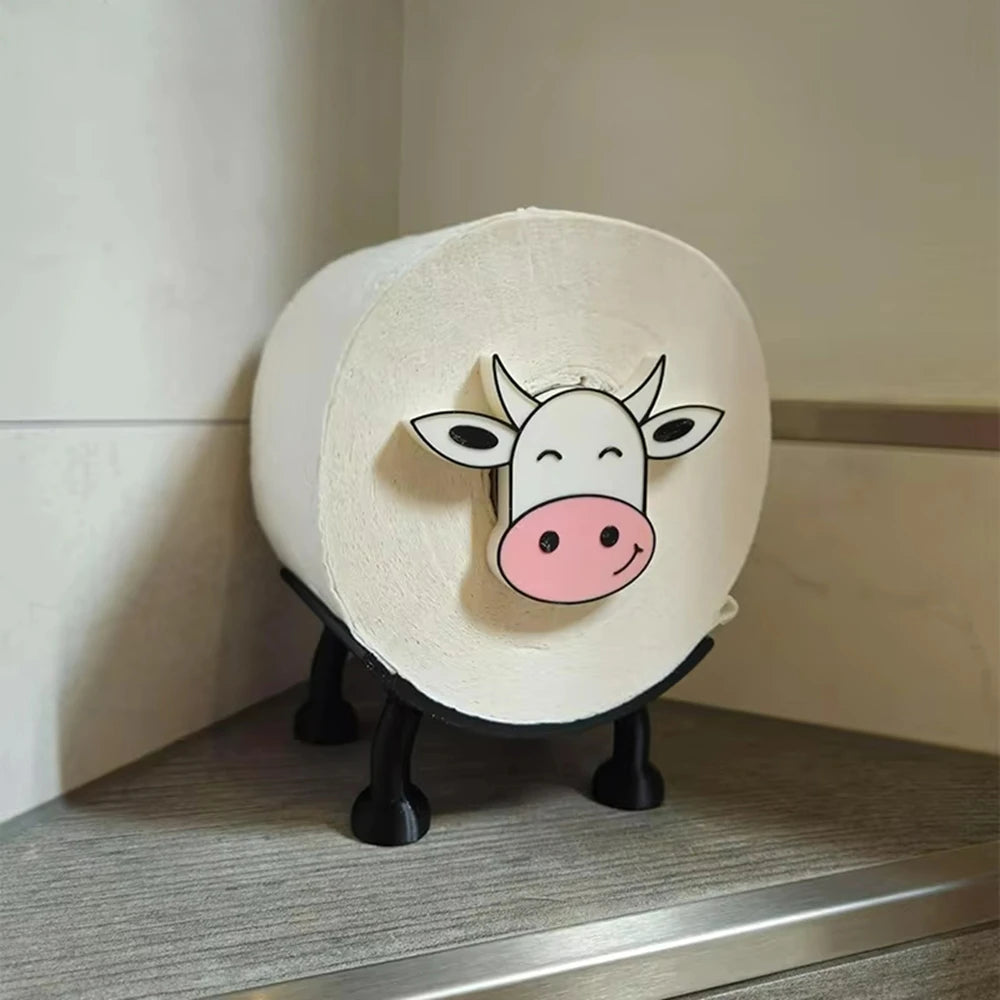 Cow Black Sheep Toilet Roll Holder Funny Toilet Paper Bathroom 3D Printed Loo Roll Holder Hilarious Tissue Paper Roll Storage