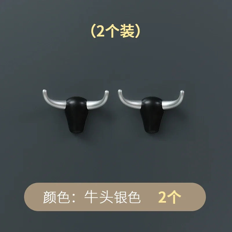 Bull Head Wall Hook Clothes Coat Hat Hanging Racks Kitchen ABS Key Hanging Hook Hanger Decorative