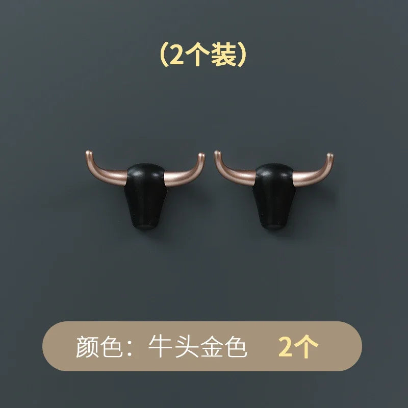 Bull Head Wall Hook Clothes Coat Hat Hanging Racks Kitchen ABS Key Hanging Hook Hanger Decorative