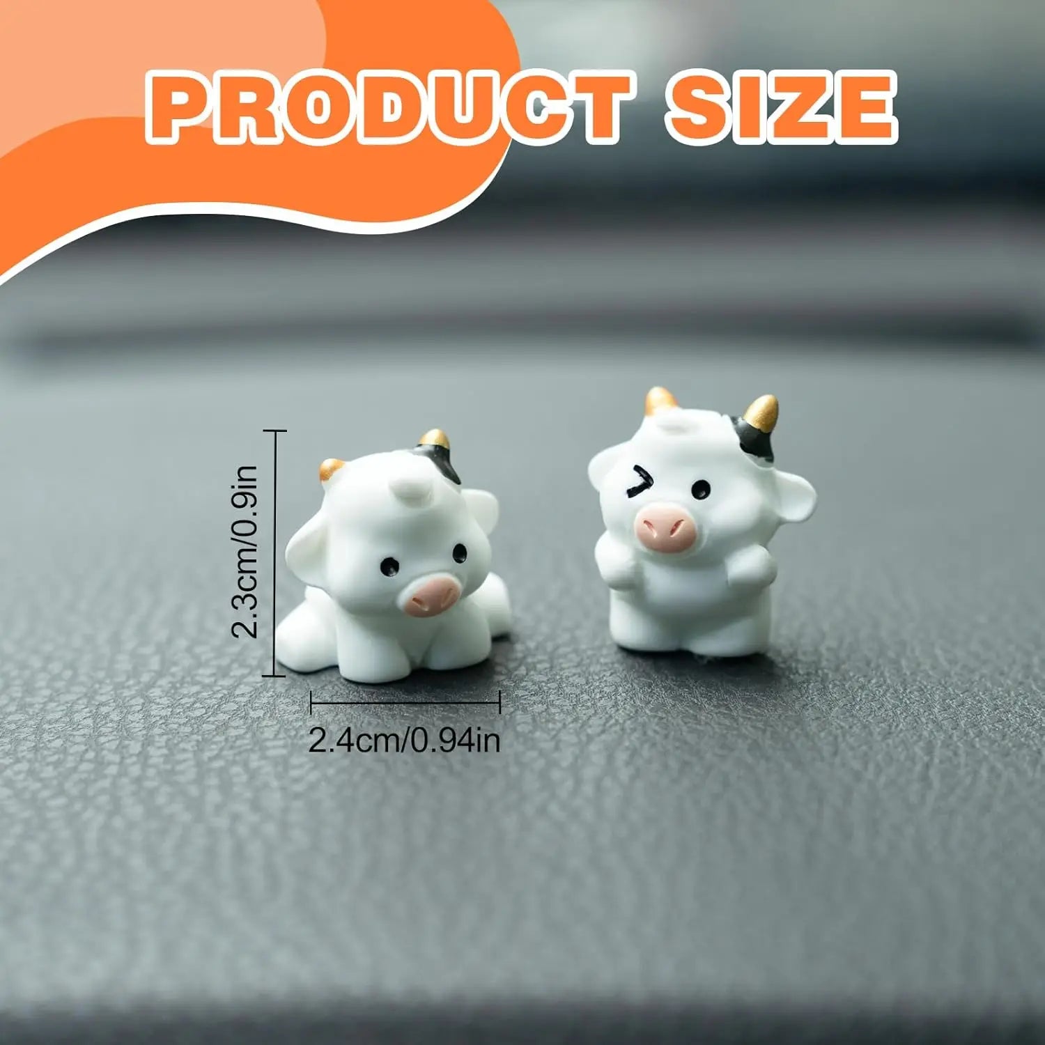 6PCS Cute Cow Car Dash Decorations Car Door Rear View Mirror Ornament Interior Accessories for Home Office